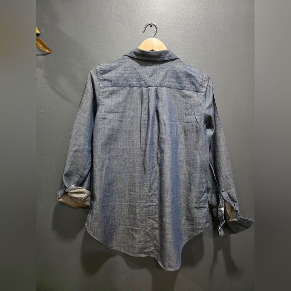 Ann Taylor Loft The Softened Shirt Chambray Blue Sz M - Picture 4 of 6
